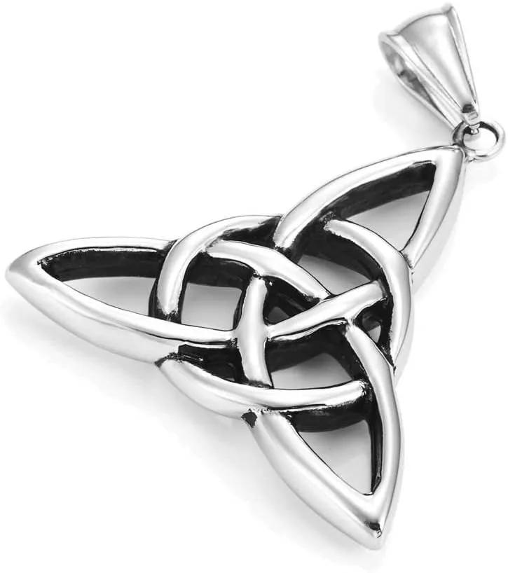 Urban Jewelry Vintage Style Pentacle Pentagram Crescent Moon Stainless Steel Pendant Necklace for Men (21-inch chain)