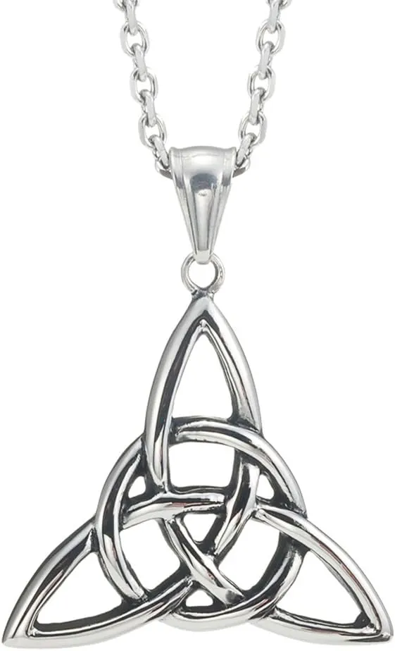 Urban Jewelry Vintage Style Pentacle Pentagram Crescent Moon Stainless Steel Pendant Necklace for Men (21-inch chain)