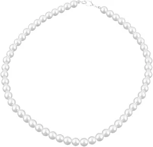uxcell Pearl Necklace, Faux Pearl Choker Necklace Round Beads for Women, 43cm Long Imitation Pearl Metal Clasp Wedding Bridal Costume for Bridesmaid Jewelry Gifts, White
