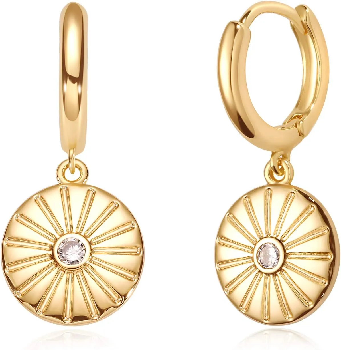 VACRONA Gold Heart Hoop Earrings Huggie Earrings for Women 14k Gold Plated Small Hoops Earrings