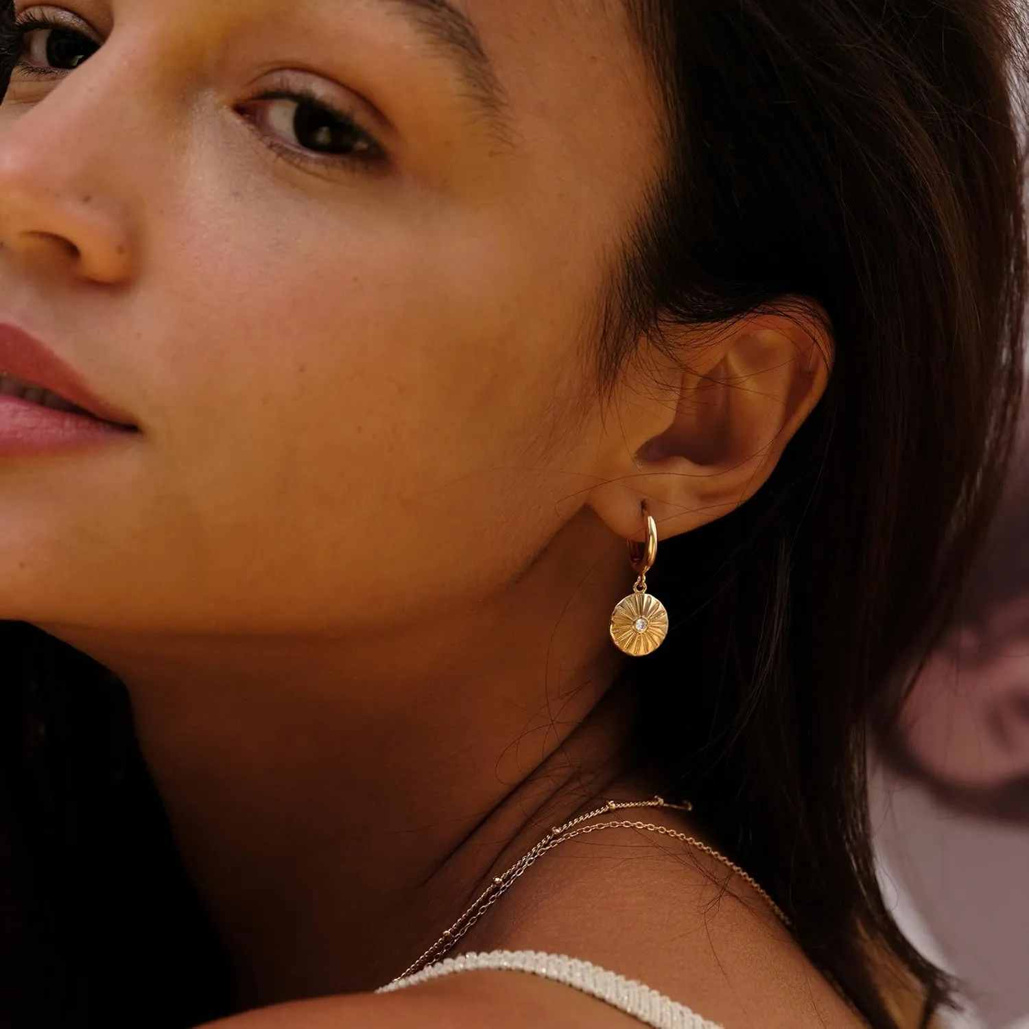 VACRONA Gold Heart Hoop Earrings Huggie Earrings for Women 14k Gold Plated Small Hoops Earrings