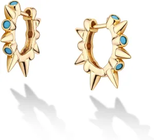 VACRONA Gold Spike Earrings Huggie Earrings for Women 14k Gold Plated Small Huggie Hoop Earrings Simple Lightweight Hoops Gift for Women