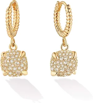 VACRONA Huggie Earrings 14k Gold Plated Tiny Beaded Cuff Earrings Small Huggie Hoop Earrings Simple Lightweight Hoops Gift for Women