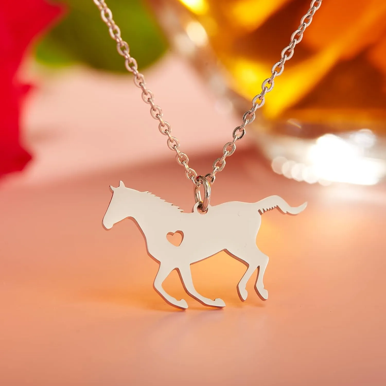 VIMIEW Dainty Animal Pet Lizard Whale Horse Cat Guinea Pig Lovely Charm Stainless Steel Chain Necklace Jewelry Gift for Daughter Son Sister Bestfriend.