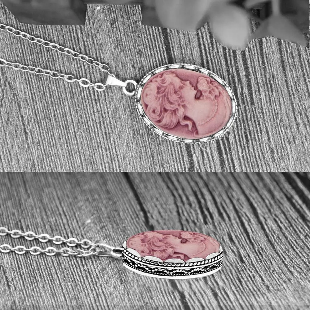 Vintage Look Lady Queen Cameo Sets For Women Victoria Pendant Cameo Necklace Earrings Ring Bracelet Fashion Jewelry