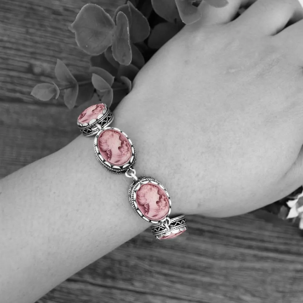 Vintage Look Lady Queen Cameo Sets For Women Victoria Pendant Cameo Necklace Earrings Ring Bracelet Fashion Jewelry