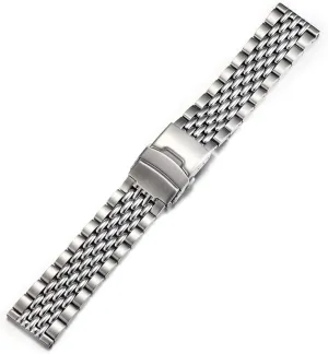 Vintage Silver 316L Stainless Steel 22mm Beads of Rice Watch Bracelet Band Strap Fit For skx 007 009 Dive Watch,men 22mm watch band bracelet