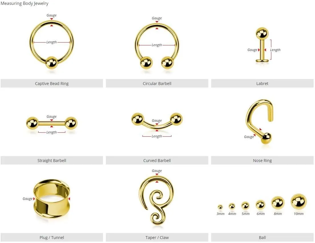 Vintage Style Single Round and Square CZ Dangle with 316L Press Fit Double Jeweled Belly WildKlass Rings (Sold by Piece)