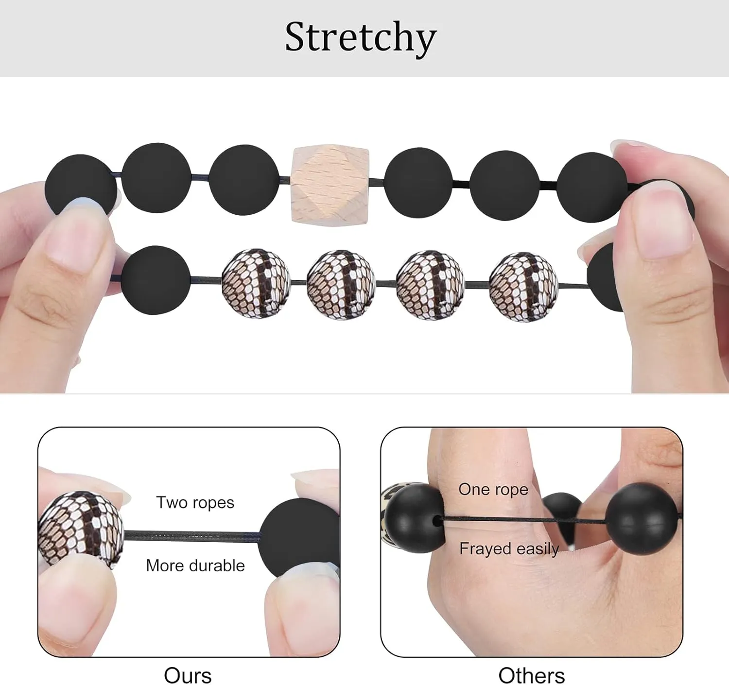 Weixiltc Keychain Wristlet for Women, Silicone Bead Bracelet Key Ring Girl, Key Chain Holder for Car Keys