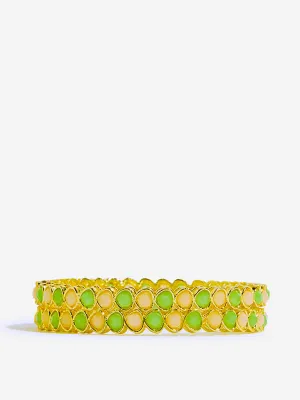 Westside Accessories Green & Blush Pink Bangle Set