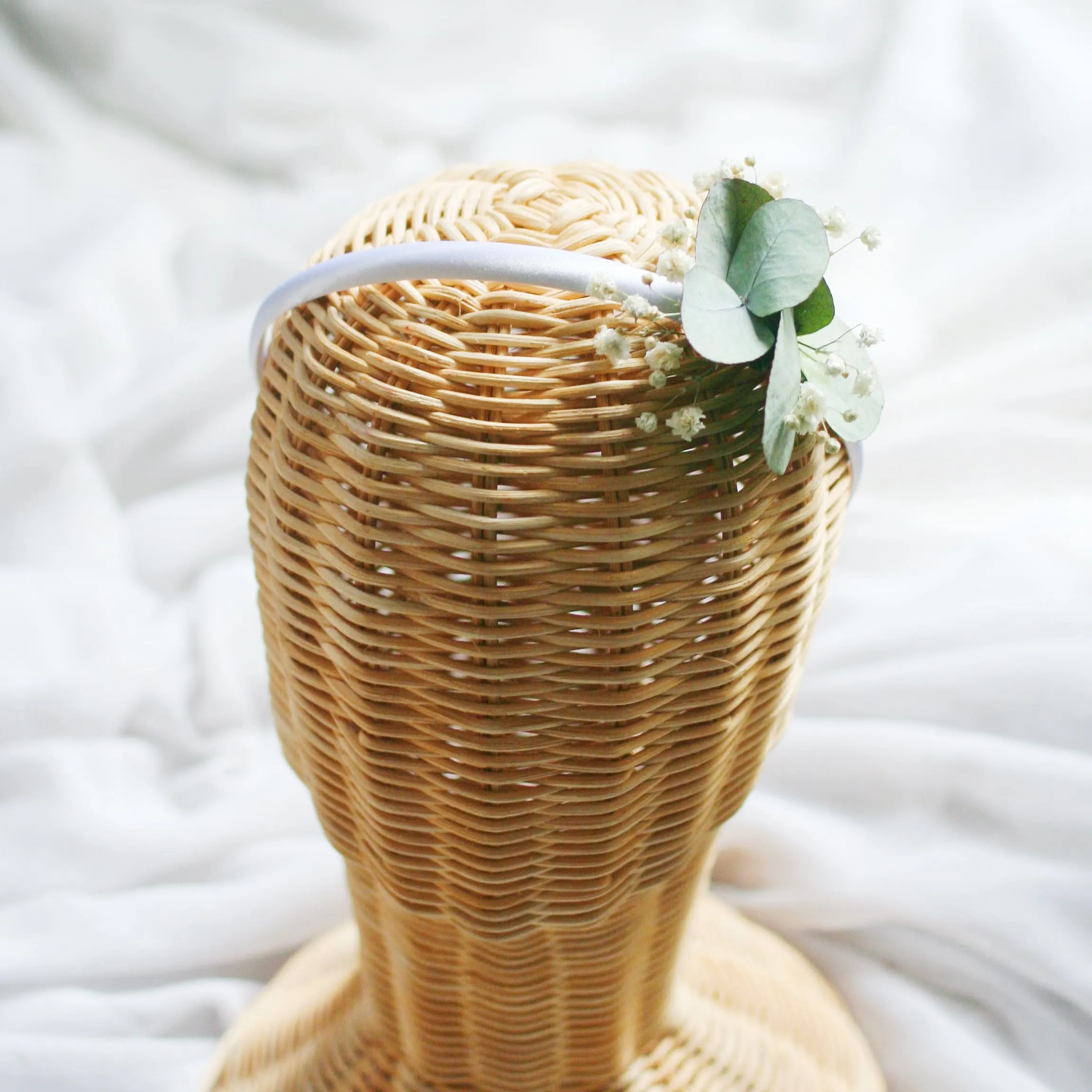 Wicker Flower Girl Basket EUCALYPTUS
