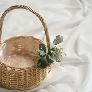 Wicker Flower Girl Basket EUCALYPTUS