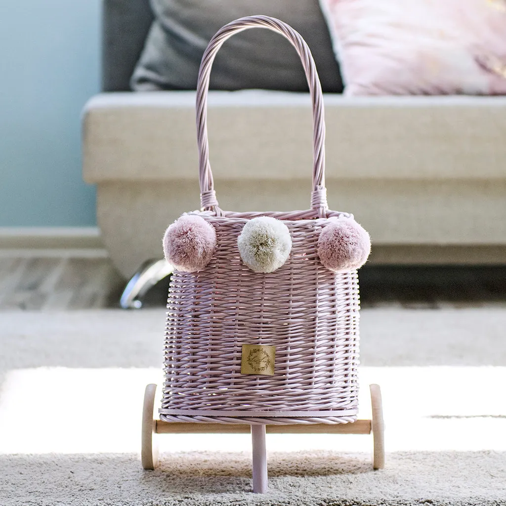 Wicker Market Buggy - Dusty Pink
