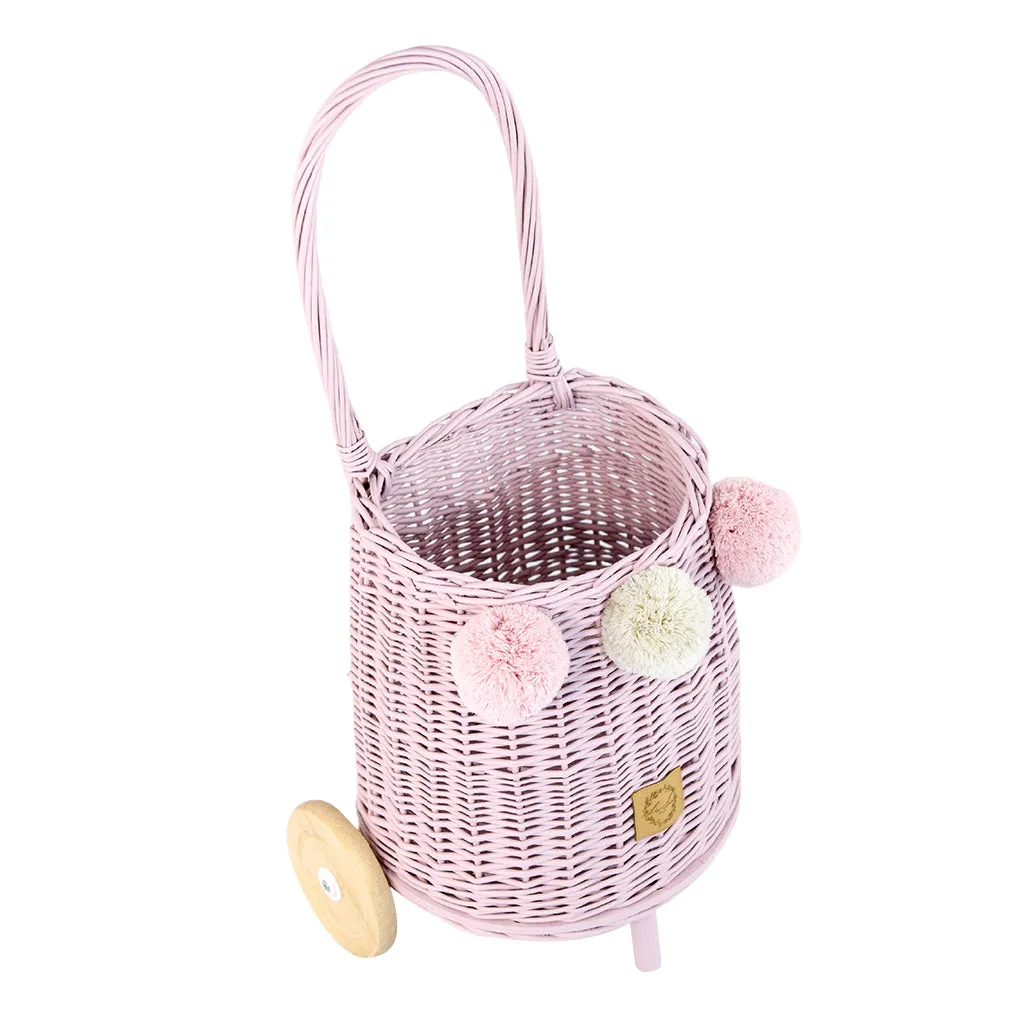 Wicker Market Buggy - Dusty Pink